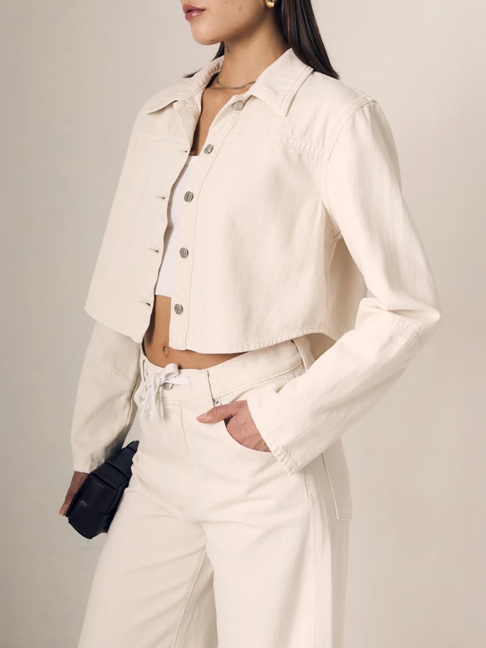 NWT Le Jean Swing Jacket in Bone XXS